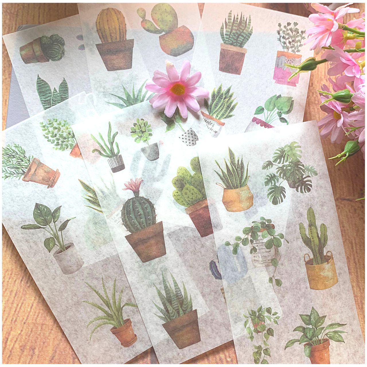 [HCM]Bộ 6 Tấm Sticker Dán Trang Trí - Cây Cảnh Mini