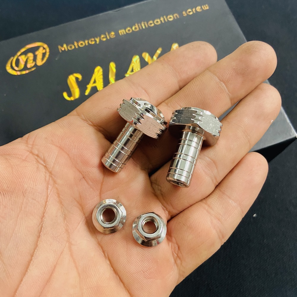 ỐC TĂNG CHỈNH BÁT TĂNG SÊN XE MÁY, ỐC CHỈNH PÁT SÊN CHẤT LIỆU INOX 304 MẪU BÔNG TUYẾT THỂ HIỆN PHONG CÁCH NGƯỜI CHƠI