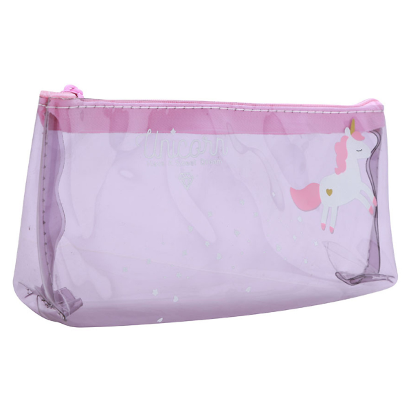 Bóp viết trong suốt unicorn kỳ lân - tím