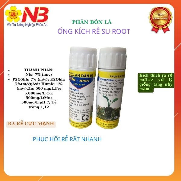 Phân bón npk sinh học su root ra rễ cực mạnh ống 25ml