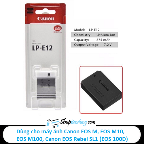 Pin Canon LP-E12 cho máy ảnh Canon EOS M, EOS M10, EOS M100
