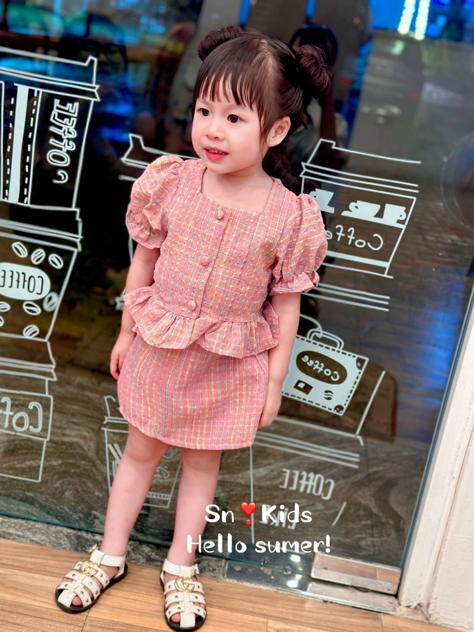 Sét váy kẻ caro cặp cho mẹ và bé