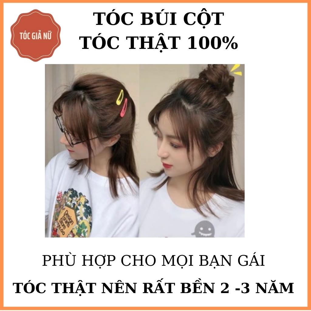 Búi tóc giả cột rối mini - dệt tóc thật 100%- Búi mini tóc thật.