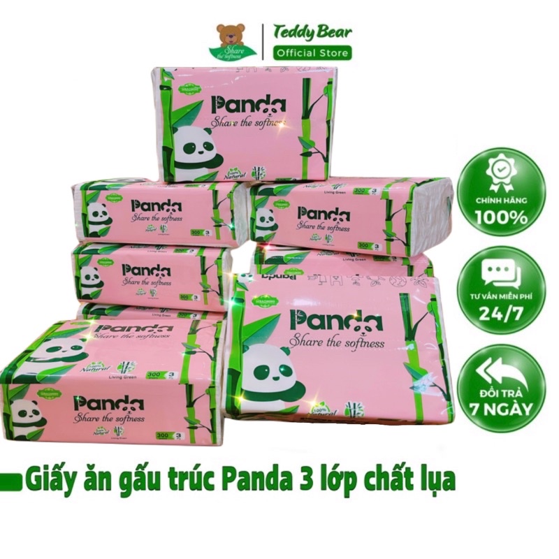 Giấy ăn Gấu Trúc Panda 3 lớp Thùng 30 Gói chất lụa mịn