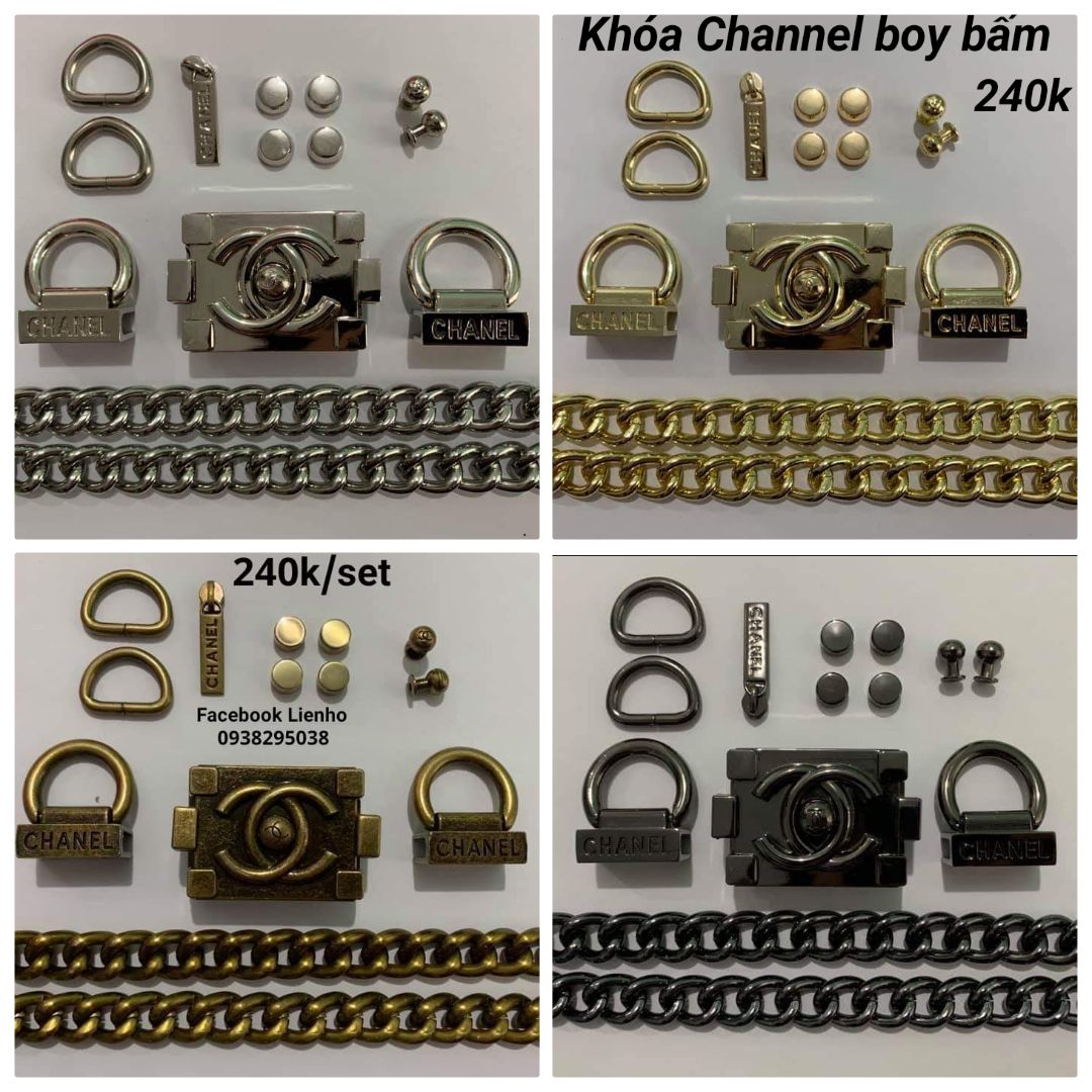 Phụ kiện set khoá Boy túi xách