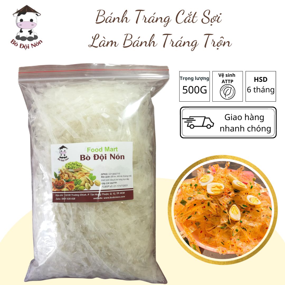 Bánh tráng cắt sợi làm bánh tráng trộn 500g