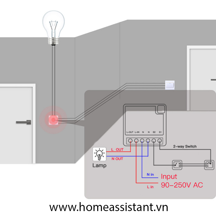 Module Công Tắc Wifi Tuya 16A Hỗ Trợ Công Tắc Cơ MC16