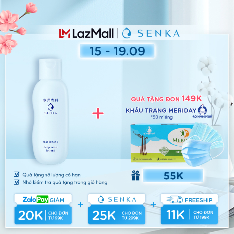 Nước Cân Bằng và Dưỡng Ẩm Chuyên Sâu Senka Deep Moist Lotion 200ML nhập khẩu