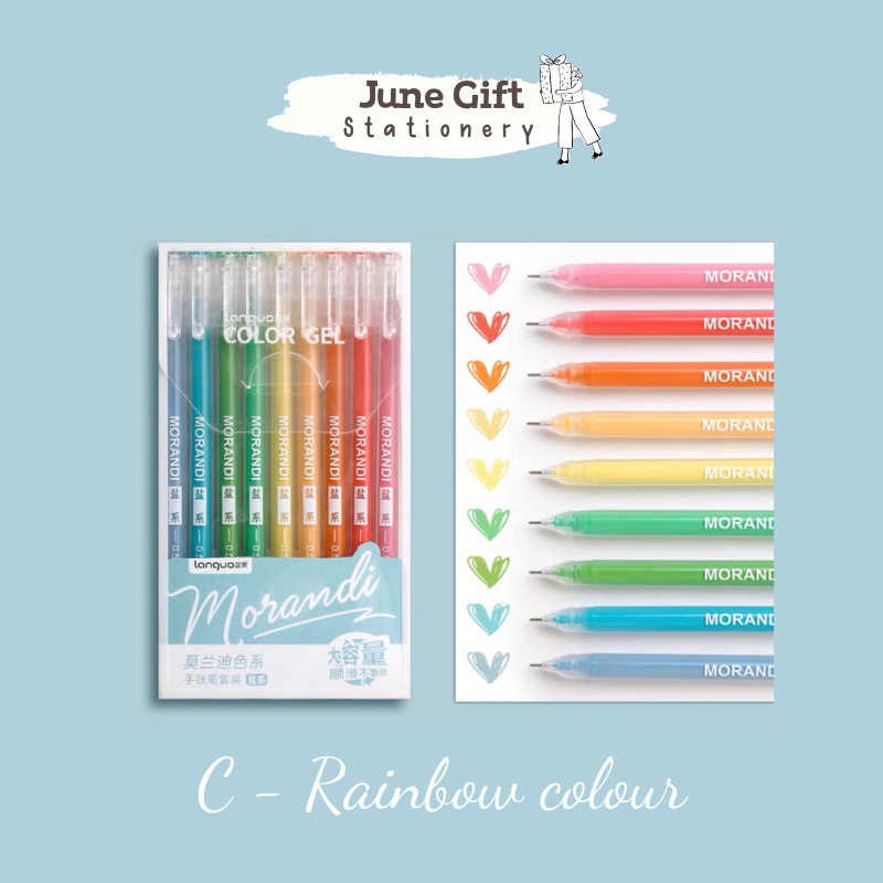 Set 9 Bút Gel Morandi Nhiều Màu