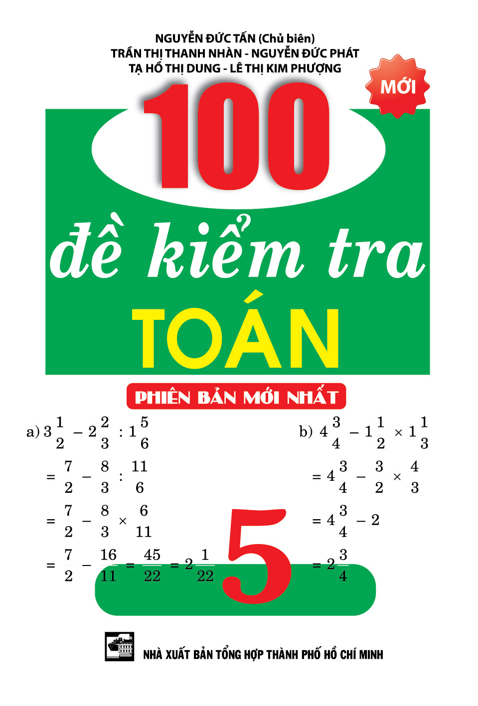 Sách 100 ĐỀ KIỂM TRA TOÁN LỚP 5