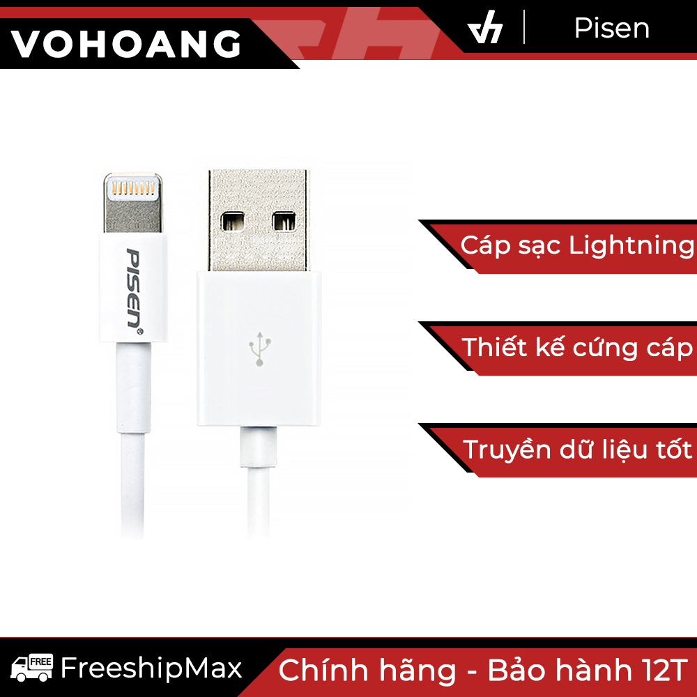 Cáp sạc Pisen Lightning (Trắng)(...)
