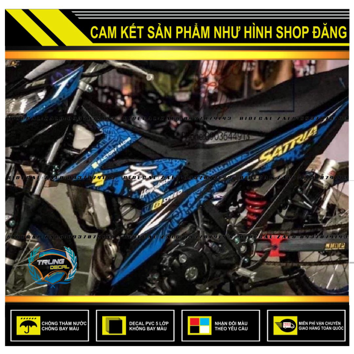 Tem rời satria fi mẫu hayabusa dán xe đen