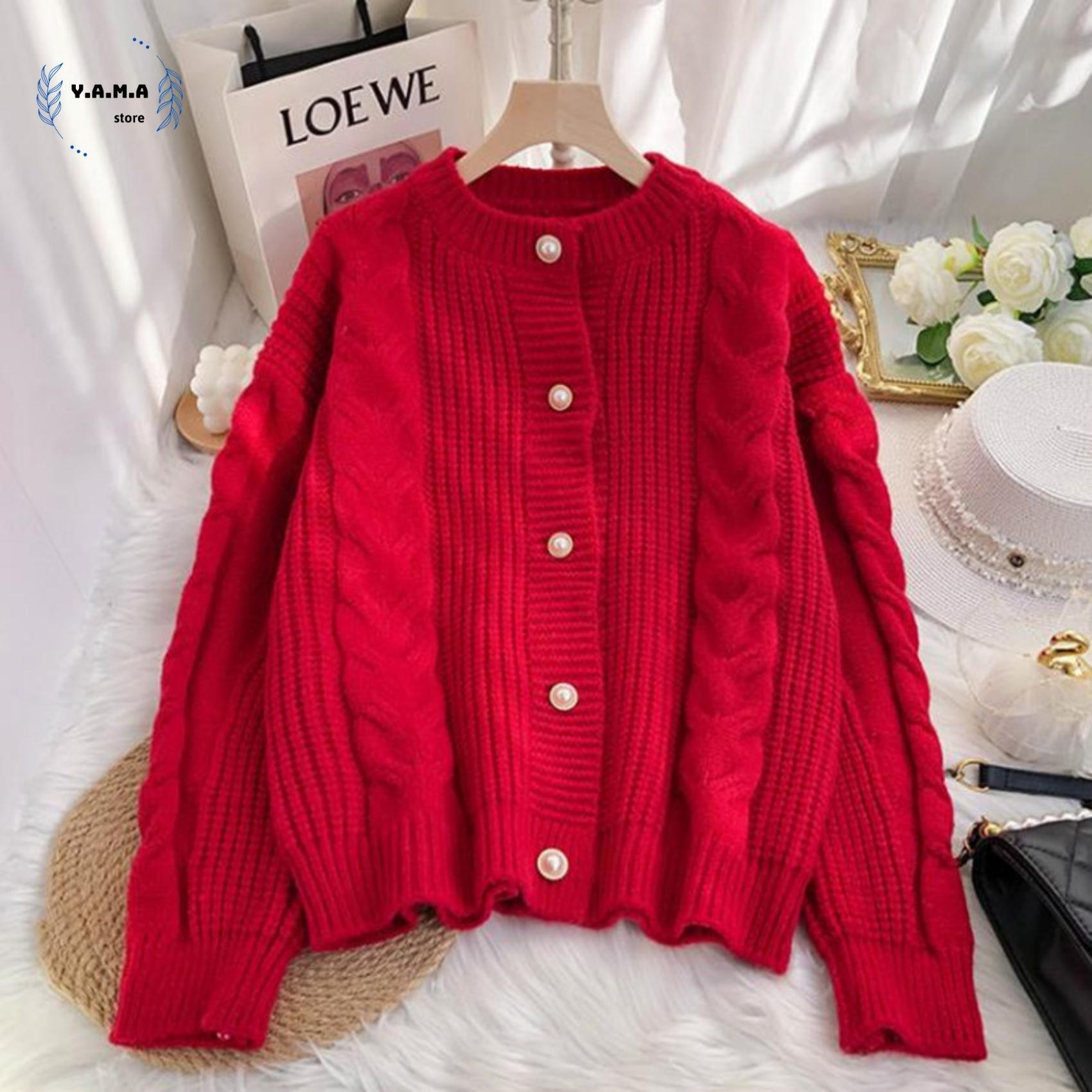 Áo Khoác Cardigan vặn thừng YAMA A04 với bảng màu siêu đẹp, chất len dày dặn cho người từ 65kg trở xuống
