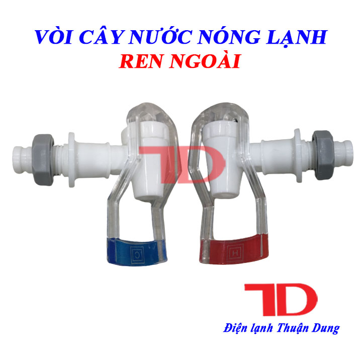 Combo 2 vòi cây nước nóng lạnh ren ngoài thay thế, vòi nóng + vòi lạnh - Điện Lạnh Thuận Dung