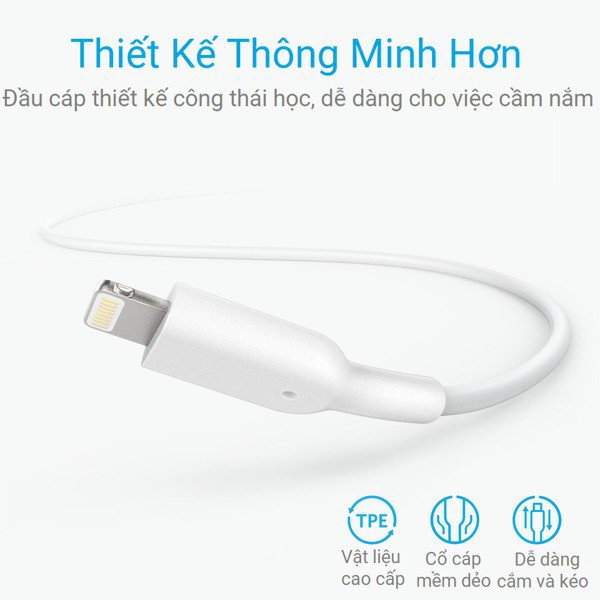 Cáp Sạc Anker Powerline Ii Lightning Cho Iphone Ipad- Dài 1.8M - A8433