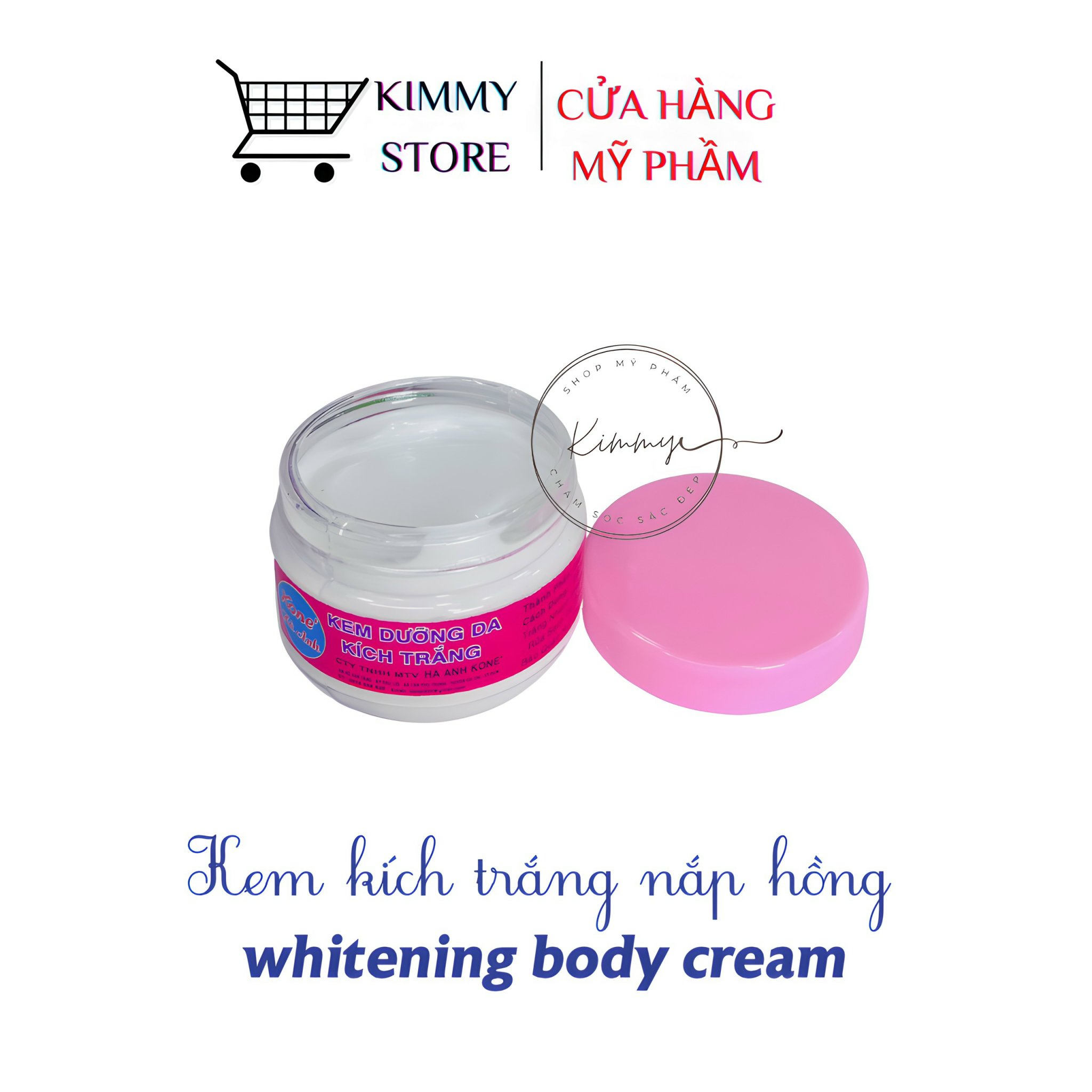 [HCM]kem Kích trắng nắp hồng