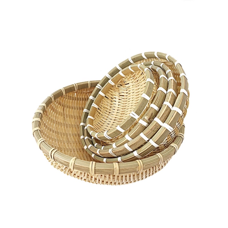Bộ 5 rá tre size 13cm, 16cm. 18cm, 20cm, 22cm