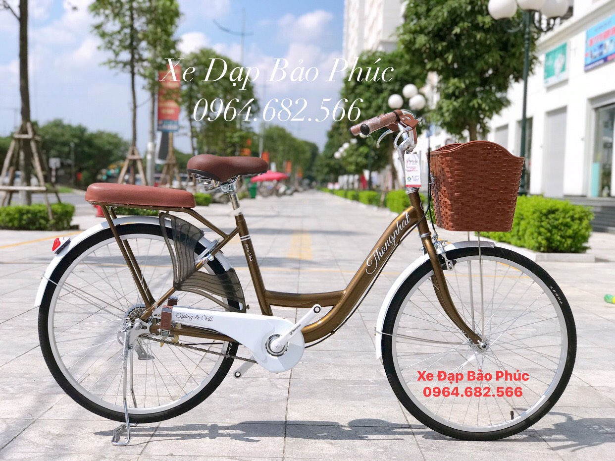 Xe đạp mini nữ Thống Nhất New 24/26 inch (Tặng khoá càng + chắn chân bé + chuông + lục giác)