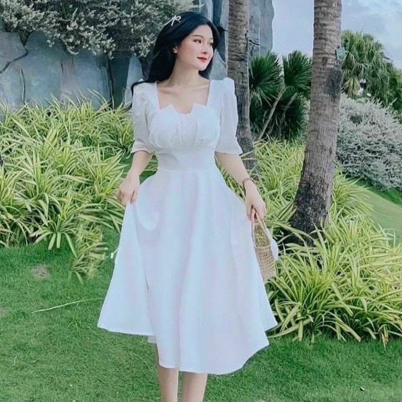 Đầm cổ xếp 3 màu