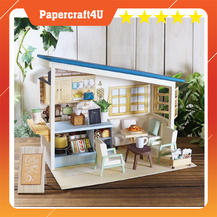 Mô hình giấy 3D  tiệm cà phê