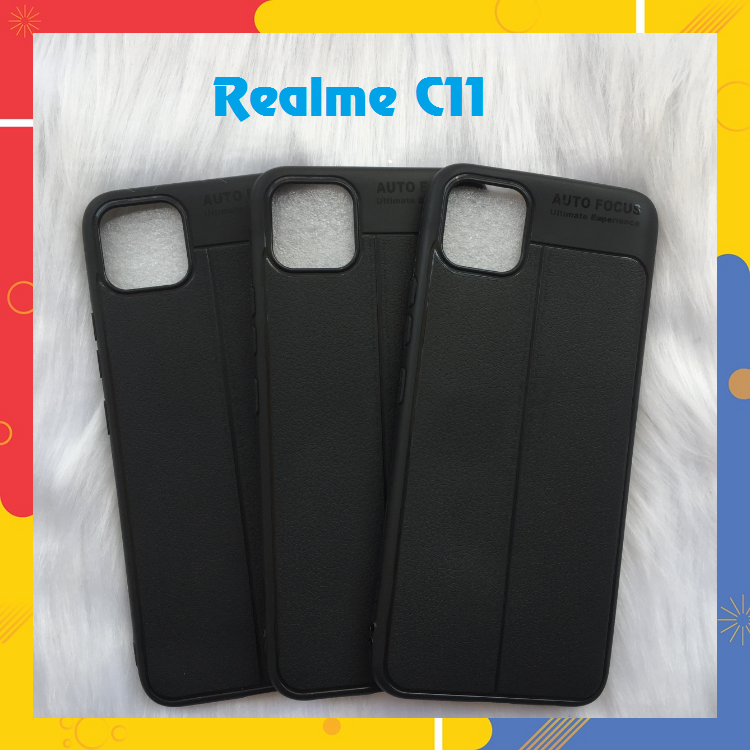 Ốp lưng Realme C11 autofocus giả da chống sốc Mẫu Mới