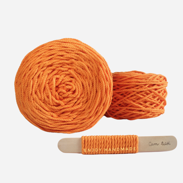 1 met Cotton rope knotted macrame hot colors 3 twist 5mm