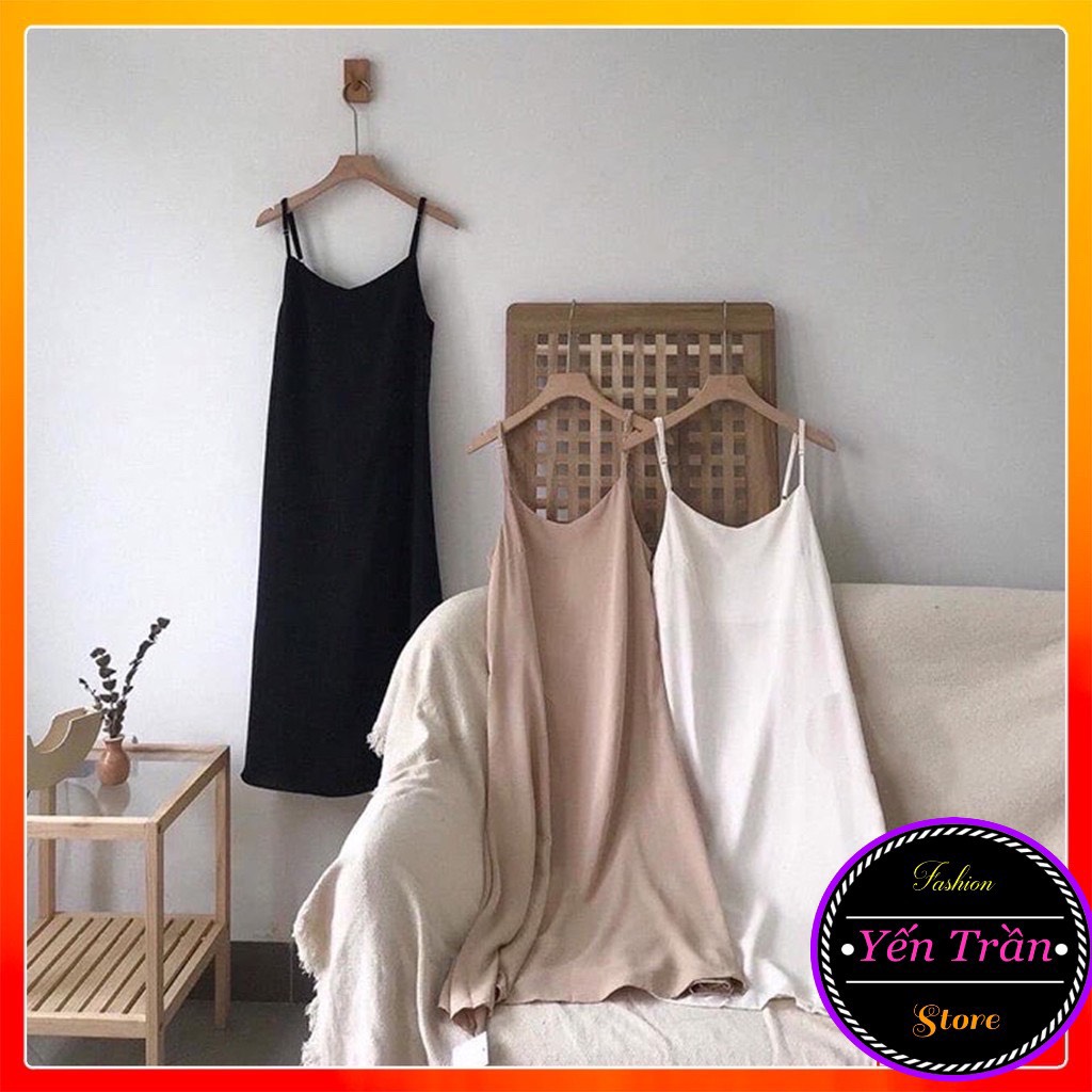 [Yến Trần] Váy 2 Dây Chất Đũi Mềm Hàng Chuẩn Đủ Size