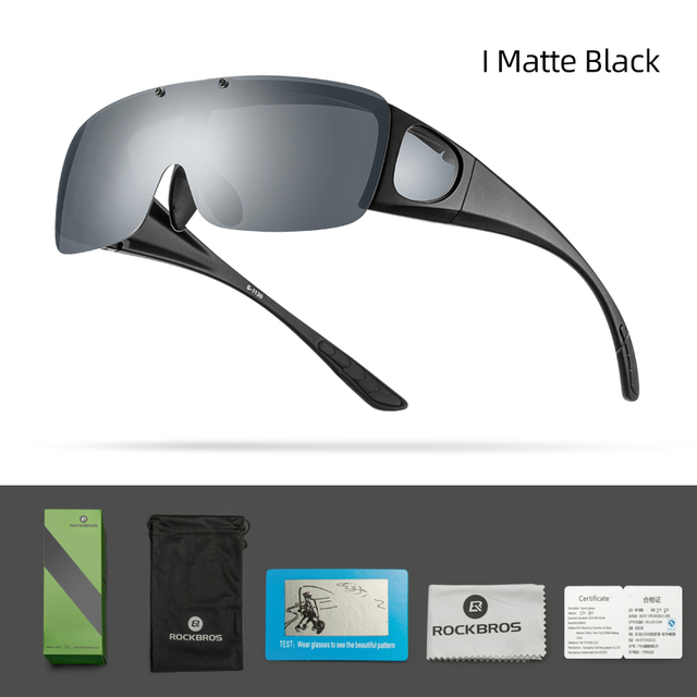 ROCKBROS Myopia Polarized Glasses Set Flip-up Widen Frame Eyewear Anti-UV 400 Outdoor Cycling Glasses for Men Leisure Sunglasses
