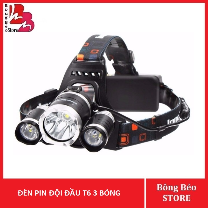Đèn pin đội đầu T6 3 bóng