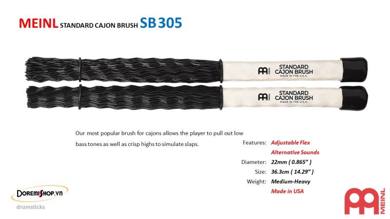 Dùi Trống Cajon MEINL STANDARD CAJON BRUSH SB305
