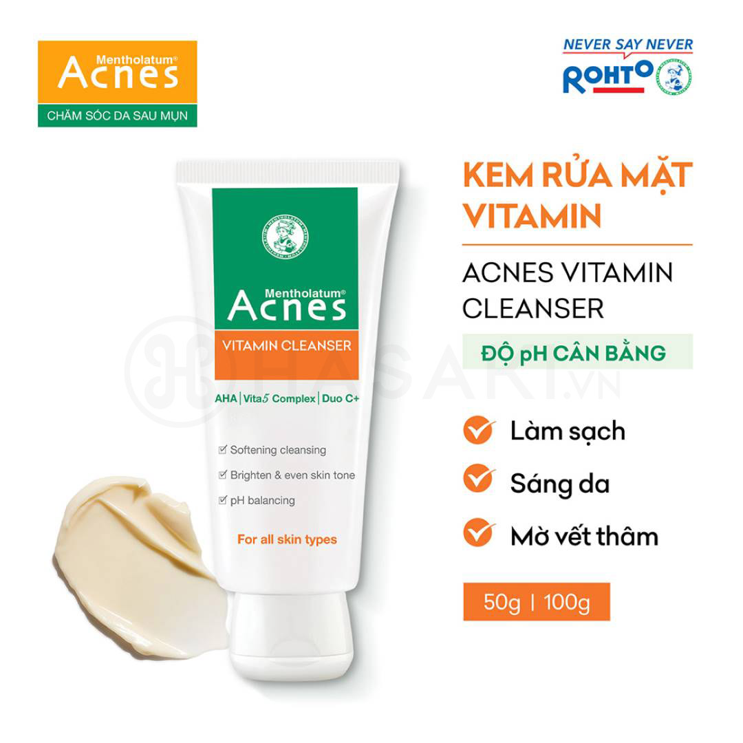 Kem Rửa Mặt Vitamin Acnes Cleanser 100g Sáng Da Mờ Sẹo Mờ Vết Thâm