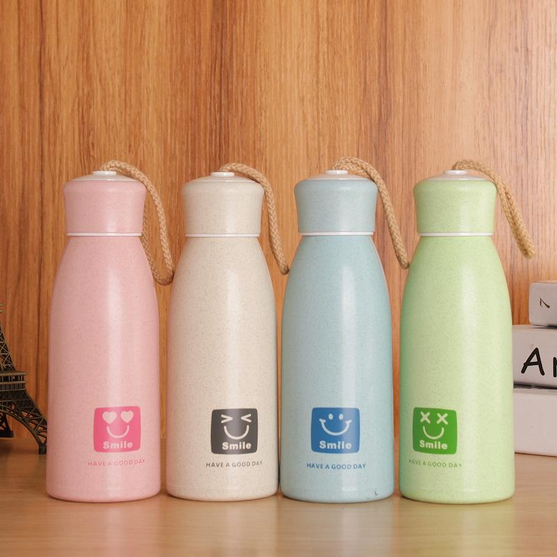 [HCM]BÌNH đựng nước LÚA MẠCH lõi THỦY TINH 350ml
