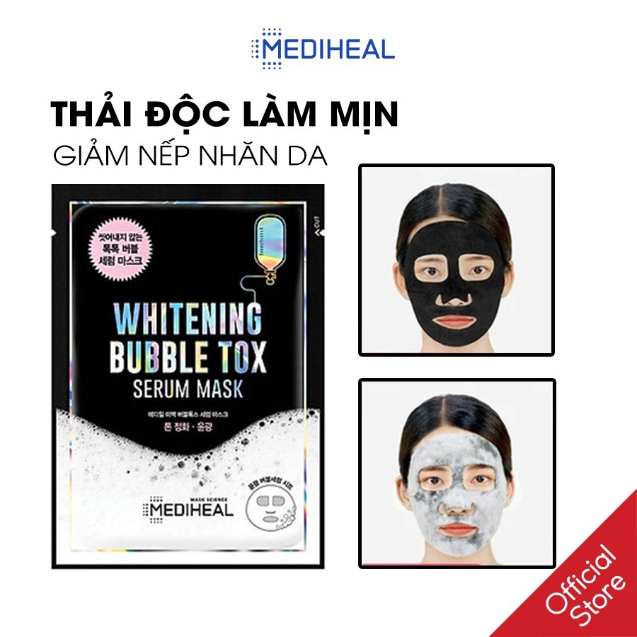 Mặt Nạ Thải Độc Mediheal Whitening Bubble Tox Serum Mask 25ml