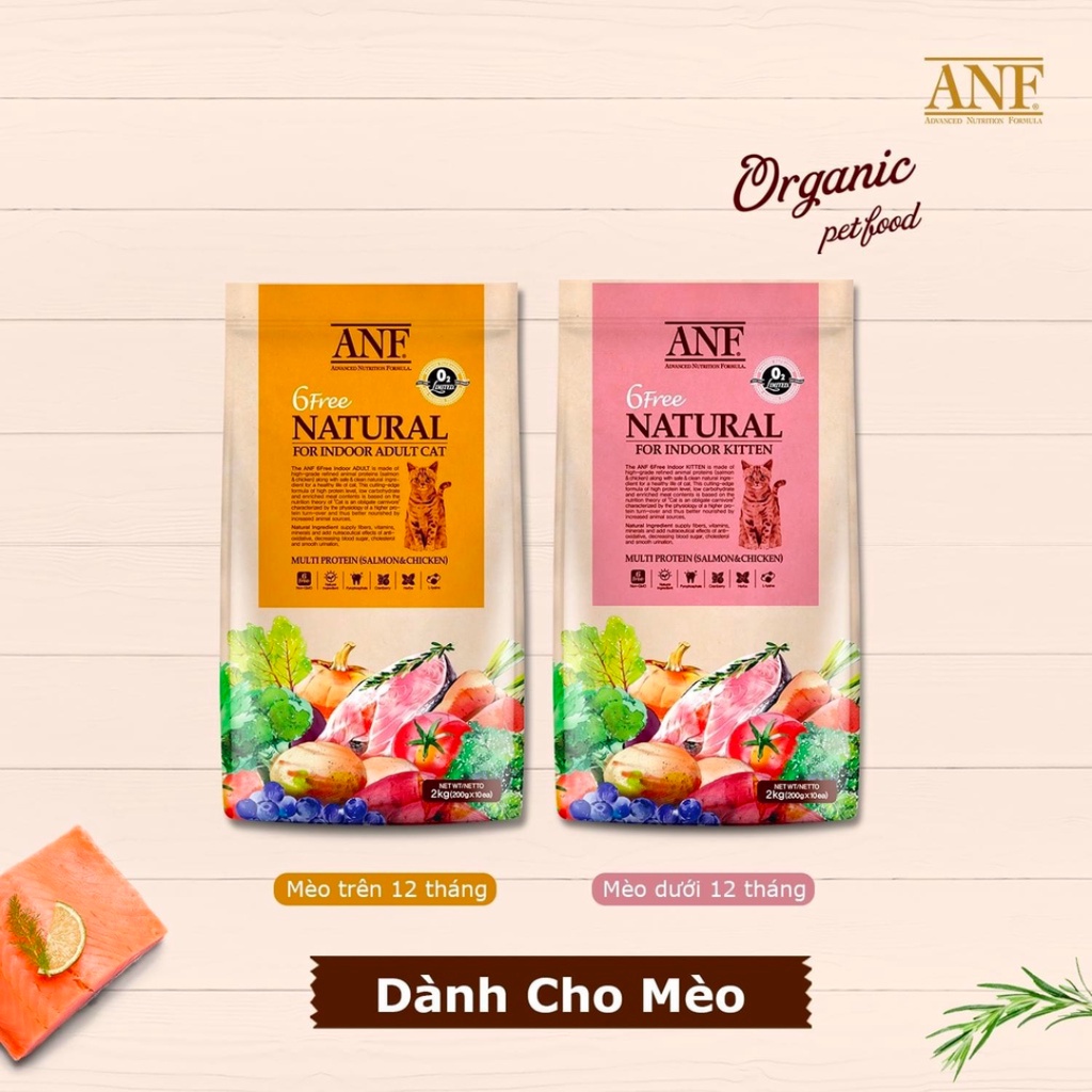 Thức Ăn Hữu Cơ Cho Mèo ANF Bao 2kg