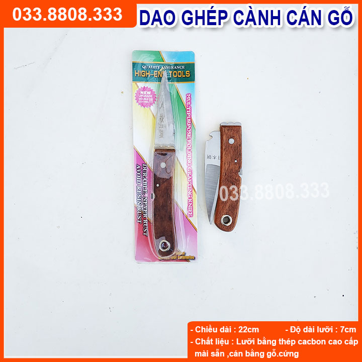BỘ ĐỒ DÙNG CHUYÊN GHÉP UỐN CÂY ( DAO GẬP CÁN GỖ - DÂY XANH 50M- KEO GHÉP CÂY TREE SEAL 100ML)