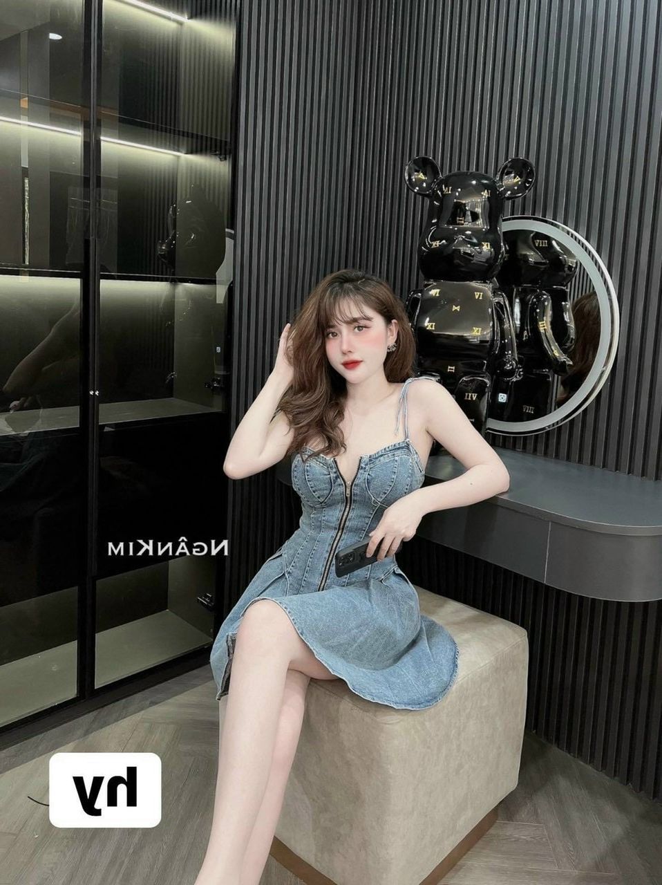 Đầm 2 dây cúp ngực-HC