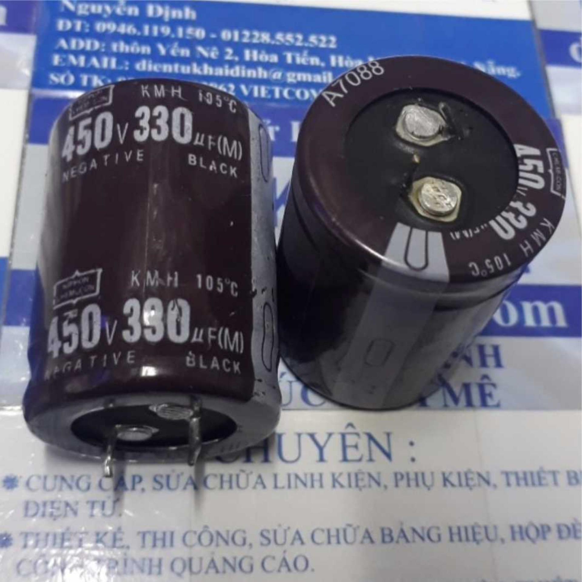 2 con tụ hóa tụ phân cực, tụ sừng 330uF 450V  kde1831