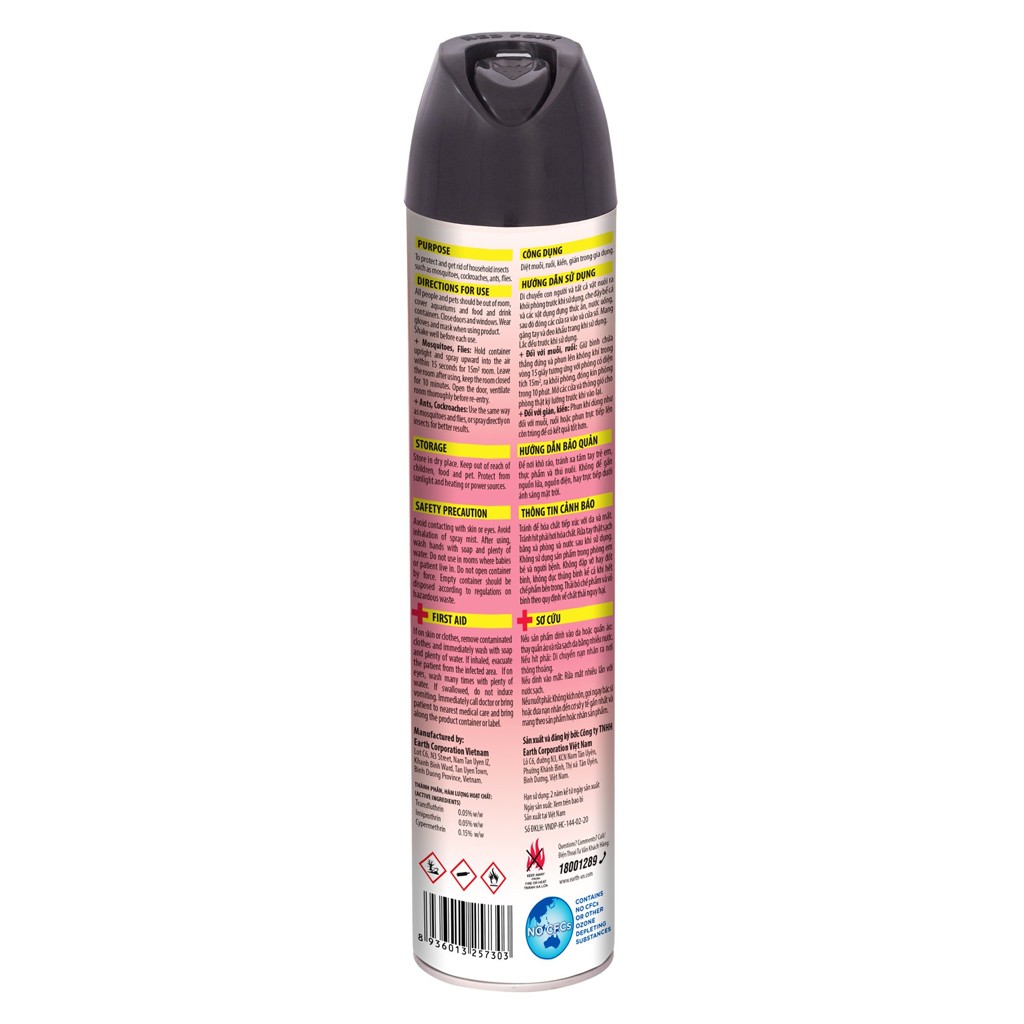 Bình xịt côn trùng RED FOXX 600ml - Hương Sakura