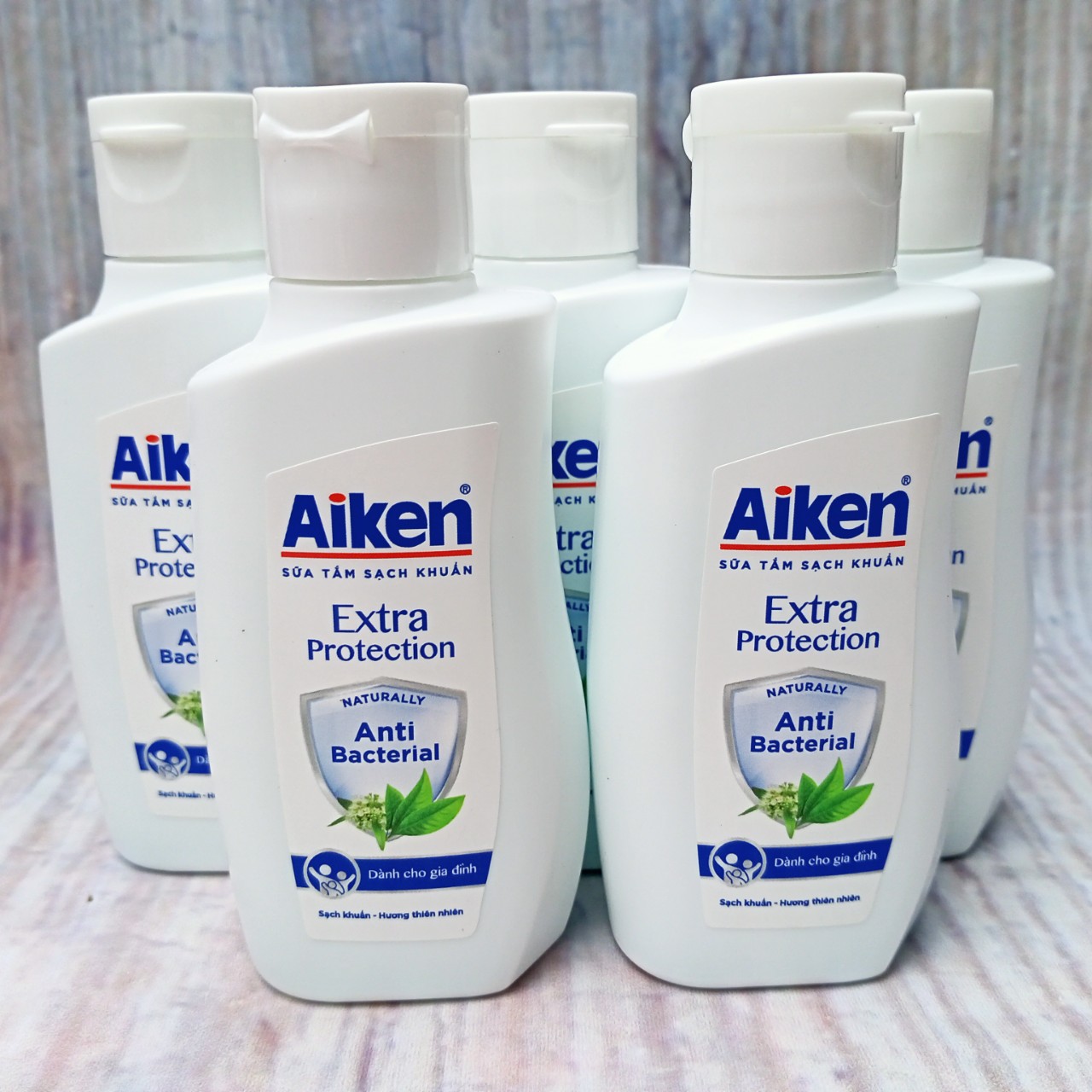 (Hàng khuyến mãi 60g) Set 5 chai Sữa Tắm Sạch Khuẩn Aiken 60g (Hàng tặng)