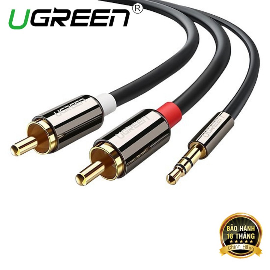 Cáp Audio 3.5mm ra 2 đầu hoa sen Ugreen 10583 dài 1.5m  - HapuStore