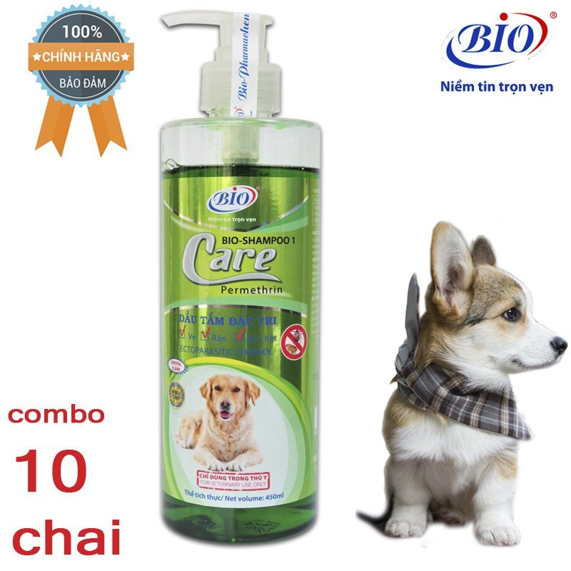 Combo 10 chai Sữa Tắm Tiêu Diệt Ve, Rận ,bọ chét Bio Care 450ml-79302