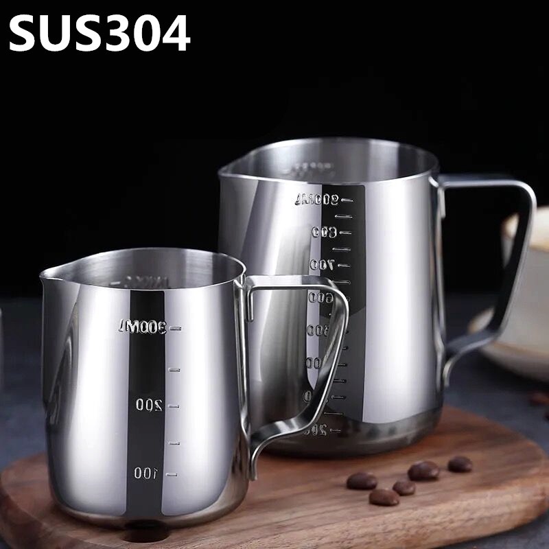 Ca Đánh Sữa Inox Cao Cấp #304 [ Có Vạch Chia ]