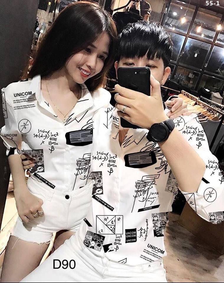 ÁO SƠ MI CAP DÔI NAM NỮ LOVE TÍNH YÊU THANG HOA