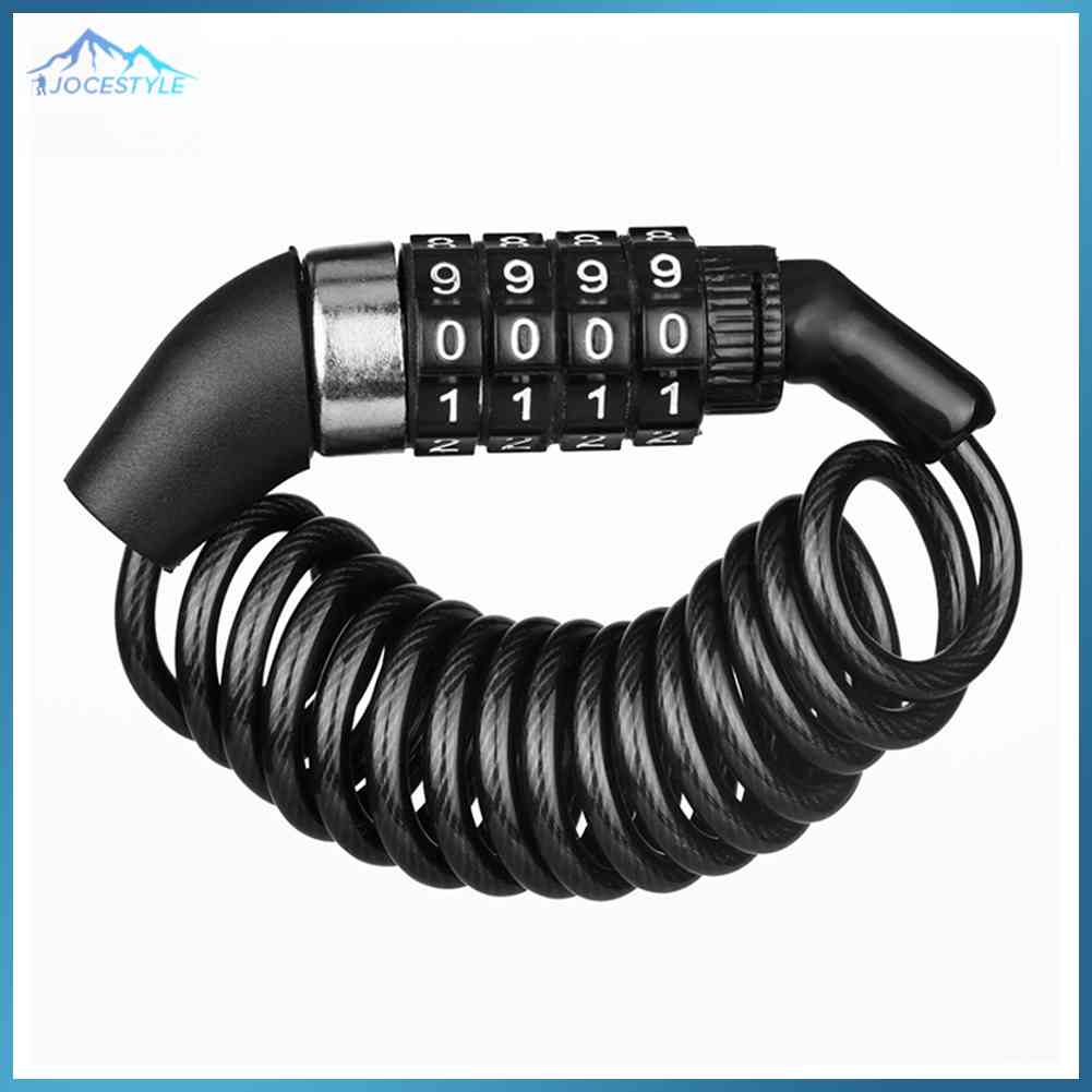 Bicycle Anti Theft Helmet Backpack Lock 4 Digit Combination Cable Lock for MTB Mountain Bike
