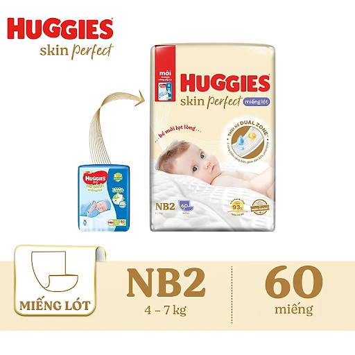 Miếng Lót Sơ Sinh Huggies Newborn 2 60 miếng