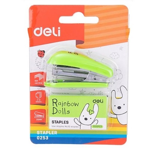 Dập ghim mini số 10 + hộp kim deli - e0253