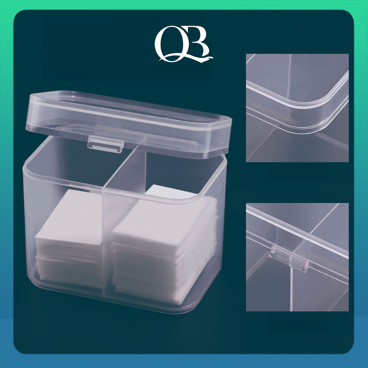 Hộp rỗng đựng giấy lau gel trong suốt, hộp đựng bông tẩy trang có nắp đậy chống bụi chống nước