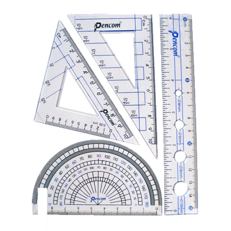 Combo 2 Bộ Thước Bộ 4 Món Aihao Dài 20cm