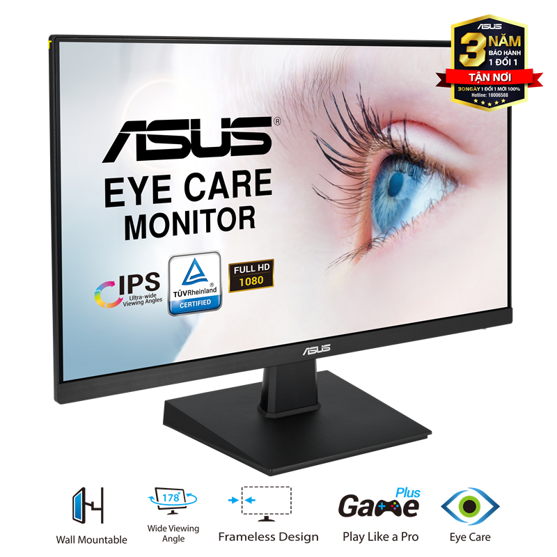 [Trả góp 0%]Màn hình ASUS VA24EHE (23.8 inch/FHD/IPS/250cd/m²/HDMI+D-Sub+DVI-D/75Hz) - Hàng Chính Hãng