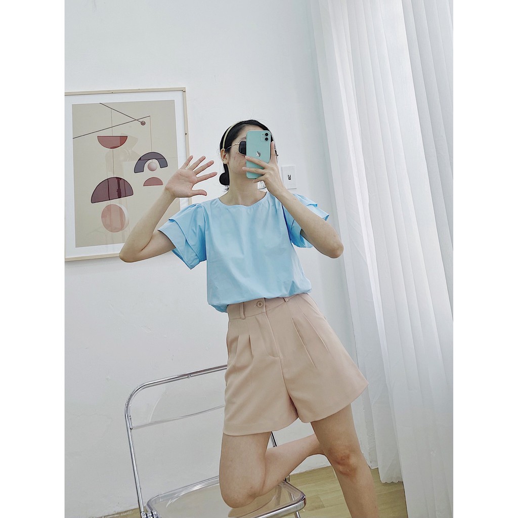YU CHERRY | Áo nữ Bubble Cotton Top YA373
